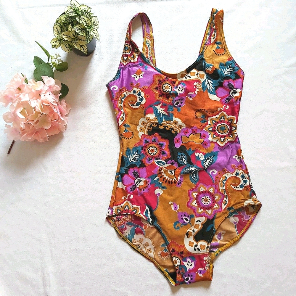One Piece Floral Swimsuit sz 10